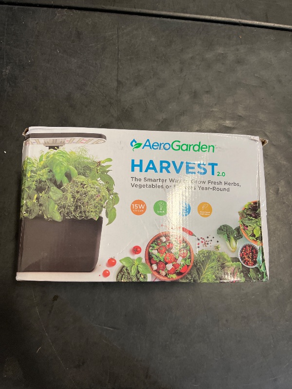 Photo 1 of AeroGarden Harvest 2.0, Indoor Garden Hydroponic System with LED Grow Light, Holds up to 6 AeroGarden Pods, Black