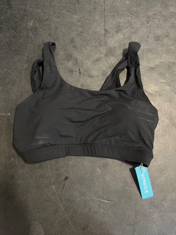 Photo 1 of SIZE L Women Sport Bra Swimsuit Top - Swim Bra Bikini Top Only Scoop Neck Bathing Suit 2025 Swimwear Black