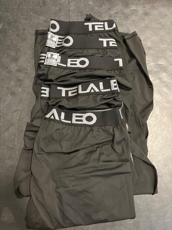 Photo 1 of (2XL) TELALEO 5 Pack Men's Compression Pants for Workout, Running, Basketball - Sports Baselayer Leggings 2XL