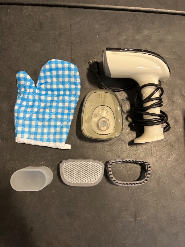 Photo 1 of Powerful Handheld Fabric Steamer - 1800W with Fast Ceramic Heat-Up Plate, 2-in-1 Ironing & Wrinkle Remover, Steam Nozzle, Lint Brush - White, for US 120V Only