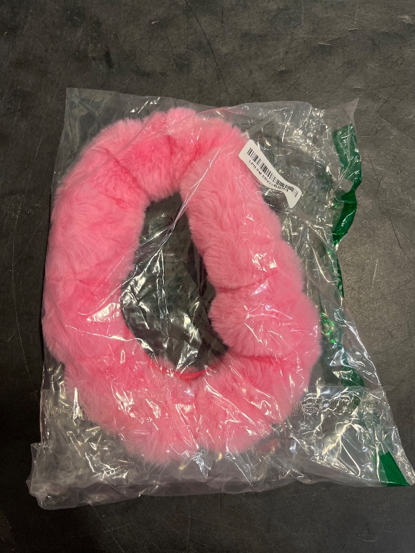 Photo 1 of SEG Direct Furry Car Steering Wheel Cover with Fluffy Gear Shift Cover Soft Warm Non-Slip Car Decoration for Women Girls 2 PCS Set, Pink