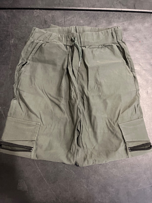 Photo 1 of (S) Epoleatries Men Casual Stretch Tapered Athletic Pants - Drawstring Cargo Sweatpants Travel Outdoor Hiking Pant with Pockets Army Green S