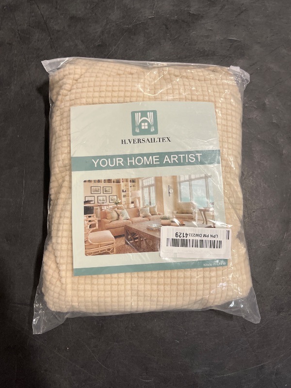 Photo 1 of H.VERSAILTEX Super Stretch Individual Seat Sofa Covers Couch Slipcover Sets Thick Jacquard Textured Twill Fabric (2 Piece Medium Sofa Cushion Covers, Natural)