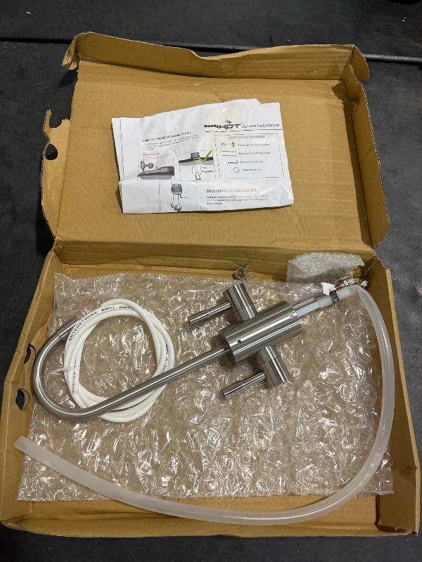 Photo 1 of Ready Hot RH-F560-BN Faucet Only for Ready Hot Instant Hot Water Tank, Insulated, Safety Lock on Handle, Dual Lever Hot & Cold Water, Brushed Nickel Finish