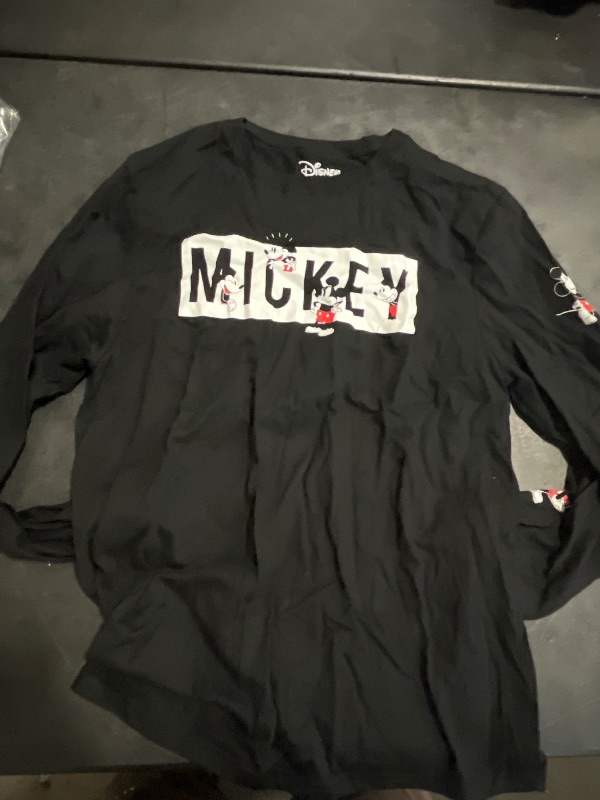 Photo 1 of (L) Jerry Leigh Disney Adult Many Mickey Long Sleeve Top, Large, Black