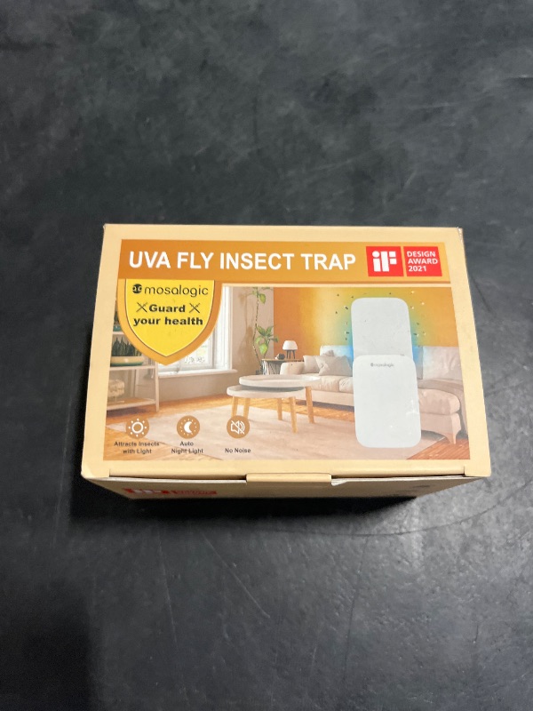Photo 1 of Mosalogic Fly Insect Trap Plug-in Mosquito Killer Indoor Gnat Moth Catcher Fly Tapper with Night Light UV Attractant Catcher for Home Office White-2pack