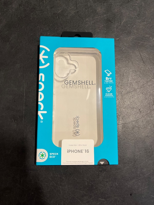 Photo 1 of Speck Clear iPhone 16 - Slim Phone Case - GemShell - Crystal Clear