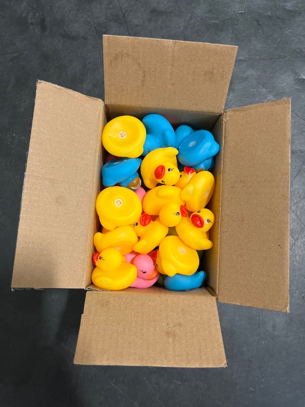 Photo 1 of GADIEDIE50 Pack Multicolor Mini Rubber Ducky Float Ducks Baby Bath Toy, Great for Jeep Ducking, Shower, Birthday Party, Carnival Game Gift(1.6"x 1.5" x 1.2". 6 Colors)