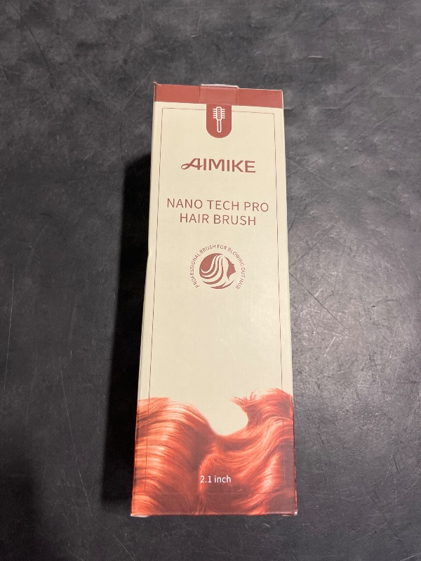 Photo 1 of AIMIKE Round Hair Brush, Nano Thermal Ceramic & Ionic Tech, 2.1 Inch Barrel with Boar Bristles for Enhanced Texture, Golden, Hair Drying, Styling, Curling and Shine + 4 Free Clips