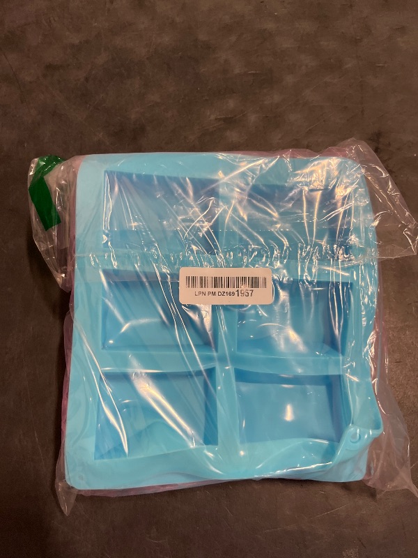 Photo 1 of ZOENHOU Pack of 6 Silicone Soap Molds, 6 Cavities Rectangle Silicone Soap Mold for Soap Making Loaf DIY Handmade Craft, Blue Pink Purple 9.25 x 8.34 x 1 Inches