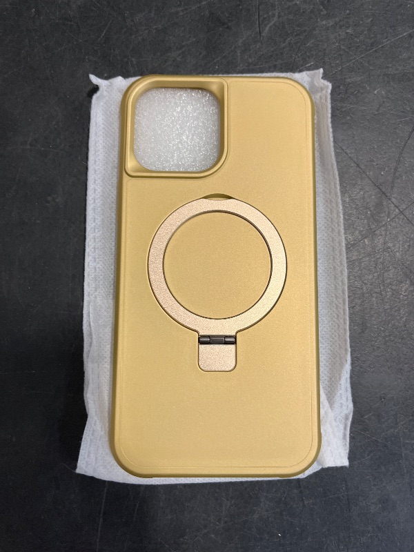Photo 1 of PIXIU Strong Magnetic for iPhone 13 Pro Max case Compatible with Mag-Safe, Built-in Invisible Stand,Military Shockproof Slim Protective Matte Phone Cover for iPhone 13 Pro Max 6.7"-Gold