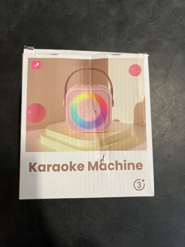 Photo 1 of Mini Karaoke Machine, Portable Bluetooth Karaoke Speaker with 2 Wireless Microphones and Party Lights for Kids and Adults, Birthday Gifts for Girls Boys Family Home Party