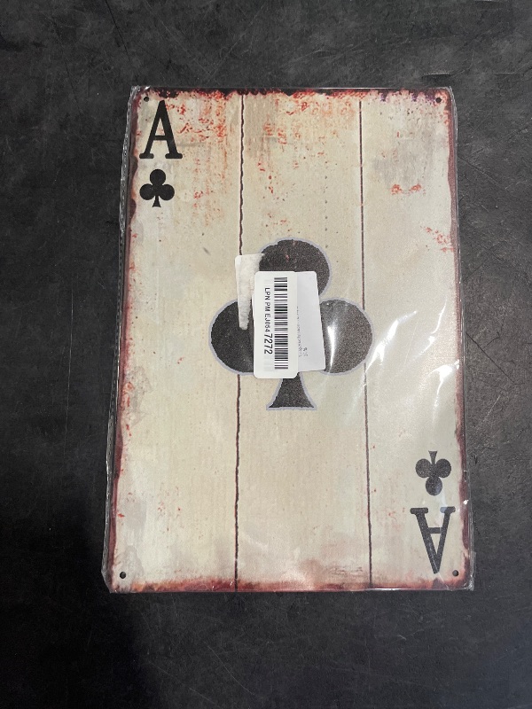 Photo 1 of Vintage Poker Wall Decor Metal Sign Retro tin Sign Wall Decorative Signs for Man Cave Home Cafe Pub bar Shop 12x8 Inch Club Ac