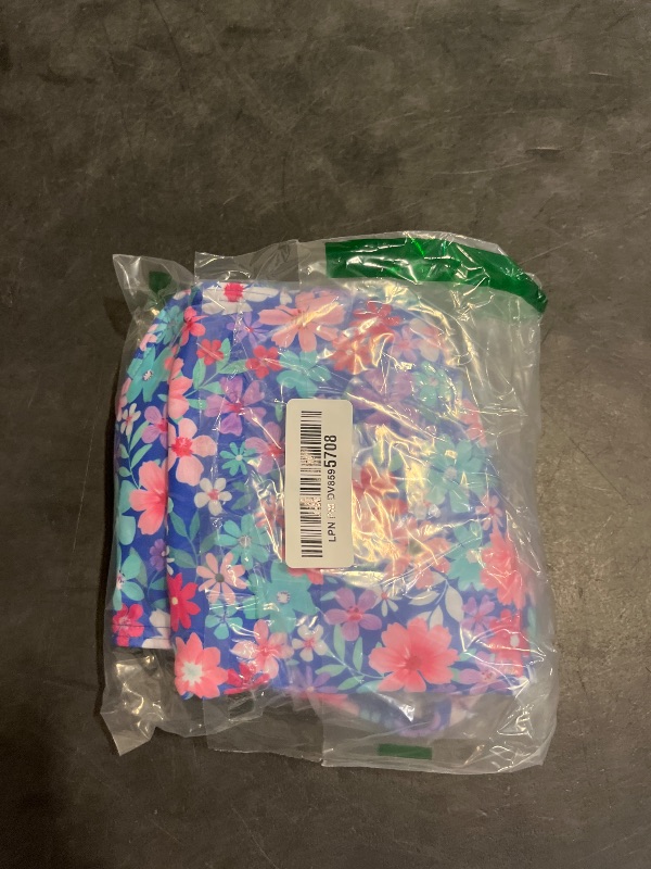 Photo 1 of (L) Tempt Me Women Blue Floral Two Piece Swimsuits High Waisted Bikini Set Ruffle Flounce Tummy Control Bottoms Bathing Suit L