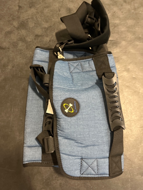 Photo 1 of COODEO Dog Carry Sling, Emergency Backpack Pet Legs Support & Rehabilitation Dog Lift Harness for Nail Trimming, Dog Carrier for Senior Dogs Joint Injuries, Arthritis, Up and Down Stairs (L, Blue)