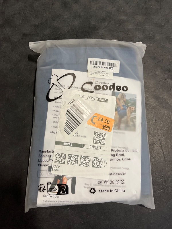 Photo 1 of COODEO Dog Carry Sling, Emergency Backpack Pet Legs Support & Rehabilitation Dog Lift Harness for Nail Trimming, Dog Carrier for Senior Dogs Joint Injuries, Arthritis, Up and Down Stairs (L, Blue)