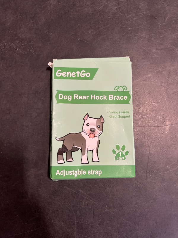 Photo 1 of GenetGo Dog Canine Rear Leg Hock Joint Brace Compression Wrap Brace Dog Leg Sleeve Protects Wounds Heals Prevents Injuries and Sprains Helps with Loss of Stability from Arthritis (X-Small)