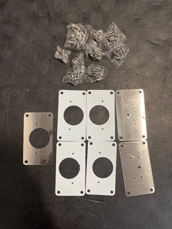 Photo 1 of HexinYigjly 16Pcs Cabinet Hinges Repair Plates, Cabinet Doors Hinge Repair Kit Stainless Steel Furniture Cabinet Drawer Window Repair Plates with Screwdriver