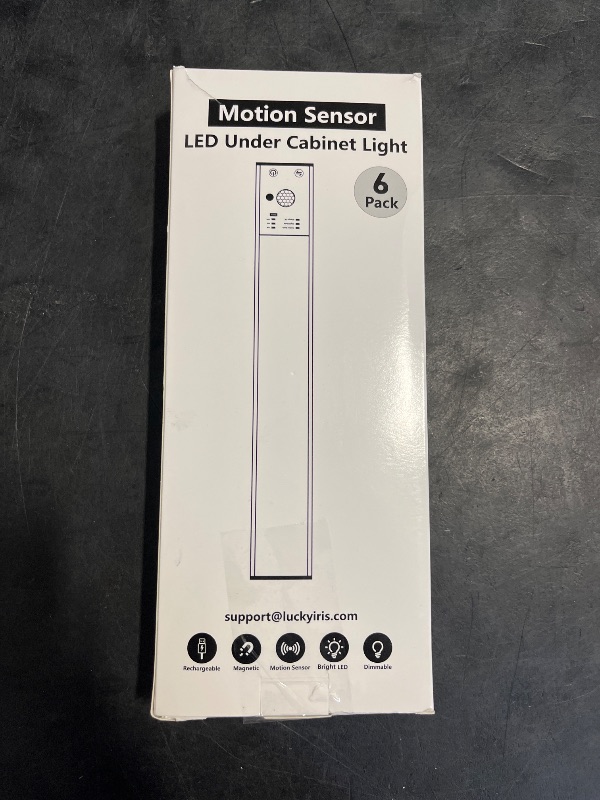 Photo 1 of 12" Ultra-Thin Under Cabinet Lighting Wireless, Aluminum Alloy Under Counter Lights for Kitchen, 3-Color-Temps Magnetic Closet Lights, Rechargeable Motion Sensor Light Indoor (6Pack, Black)