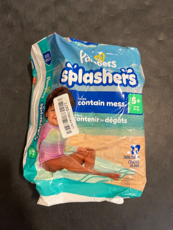 Photo 1 of Pampers Swim Diapers - Splashers - Size 5+, 17 Count, Gap-Free Disposable Baby Swimming Pants