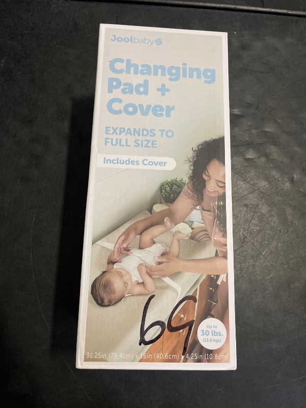 Photo 1 of Jool Baby Soft Changing Pad + Washable Cover, Non-Slip - Fits Standard Changing Tables & Dressers (Oatmilk/Wave)