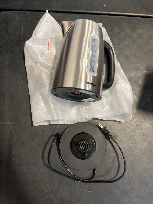 Photo 1 of COMFEE' Stainless Steel Electric Kettle, 1.7 Liter Tea Kettle Electric & Hot Water Kettle, 1500W Fast Boil with LED Light, Auto Shut-Off and Boil-Dry Protection
