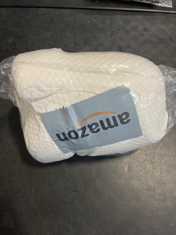 Photo 1 of Benazcap Cervical Neck Beauty Pillow - Back Sleeper Pillow Reduces Pressure on Skin, Sleep on Your Back Comfortably, Wrinkle Prevention Memory Foam Pillow for Neck & Shoulder Pain Relief, White