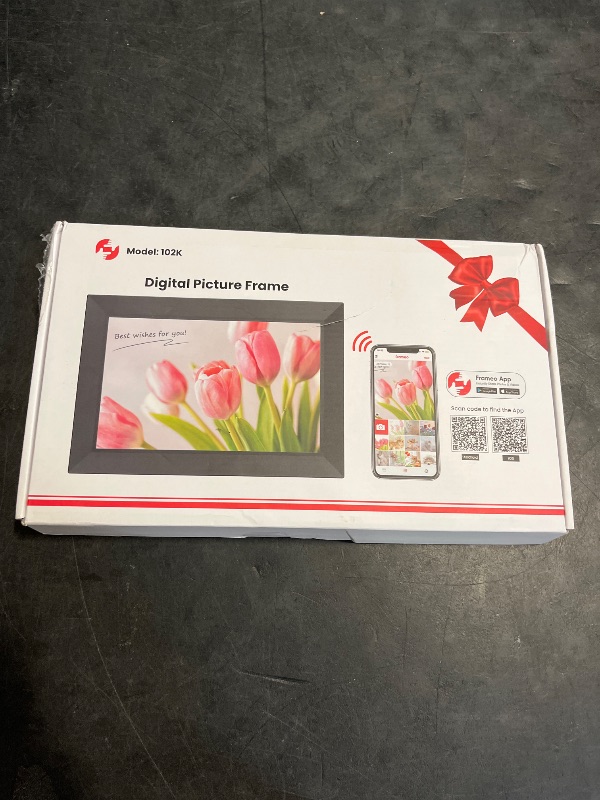 Photo 1 of Frameo 10.1 Inch WiFi Digital Picture Frame, 1280x800 HD IPS Touch Screen Photo Frame Electronic, 32GB Memory, Auto-Rotate, Wall Mountable, Share Photos/Videos Instantly via Frameo App from Anywhere