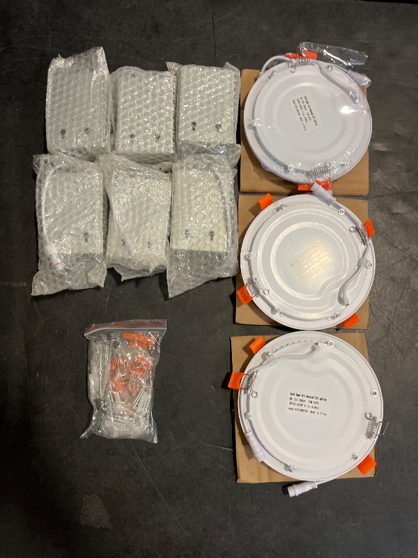 Photo 1 of BesLowe 6 Packs 6 Inch 5CCT LED Recessed Ceiling Lights Ultra-Thin with Junction Box, 12W 150W Eqv, 3000K/3500K/4000K/5000K/6500K, 1200LM Dimmable Canless Downlights for Kitchen Hallway Dining Room