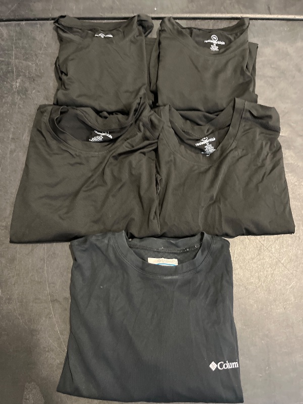 Photo 1 of (M) 5 Pack Men’s Active Quick Dri Dry Fit Crew Neck T Shirts Athletic Running Gym Workout Short Sleeve Tee Tops Camisas para Hombres Summer size m