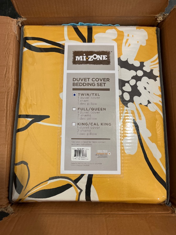 Photo 1 of Twin/Twin XL - Mi Zone Allison Duvet Floral Design, All Season Comforter Cover Teen Bedding, Girls Bedroom Décor, Yellow 3 Piece