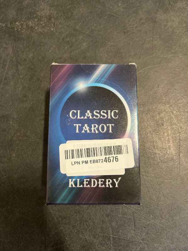 Photo 1 of KLEDERY Tarot Cards for Beginners, Classic Tarot Cards with Meanings on Them, Durable Tarot Cards with Guide Book for Beginners (Black)