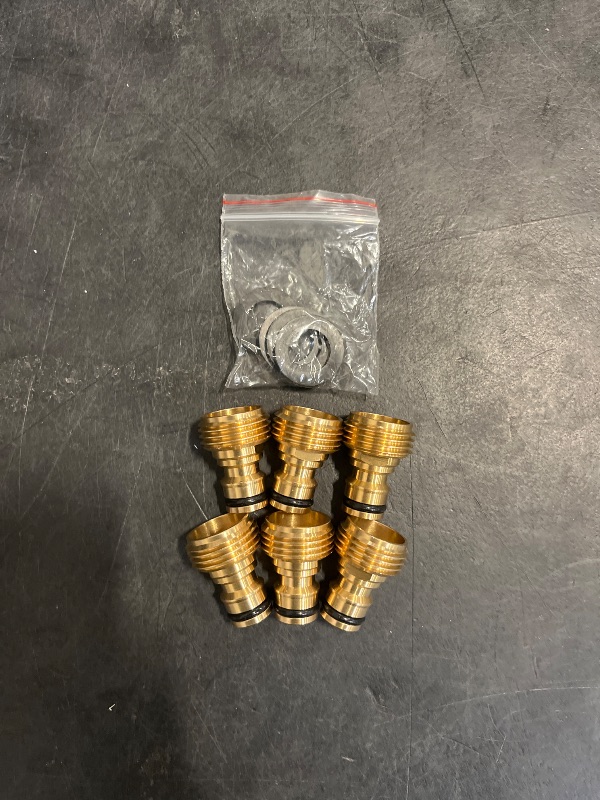 Photo 1 of Garden Hose Quick Connector Hose Quick Connect 3/4 inch Male GHT Brass Nipple Easy Connect Fitting Male Only (6 pcs)