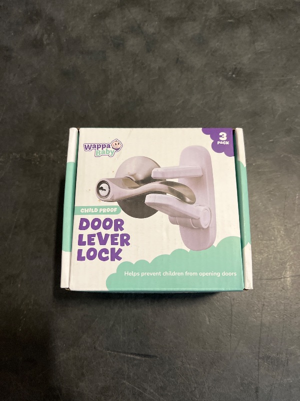 Photo 1 of Door Lever Lock (3 Pack) Prevents Toddlers from Opening Doors. 3.25" L * 1.5" W * 4.5" H Easy One Hand Operation for Adults. Durable ABS with 3M Adhesive Backing. Simple Install, No Tools Needed.
