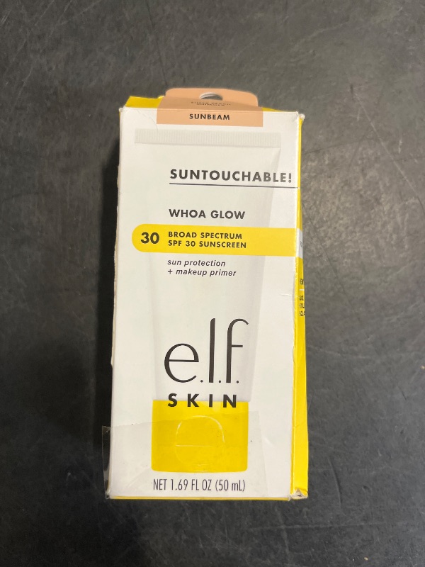 Photo 1 of e.l.f. SKIN Suntouchable Whoa Glow SPF 30, Sunscreen & Makeup Primer For A Glowy Finish, Made With Hyaluronic Acid, Vegan & Cruelty-Free, Packaging May Vary, Sunbeam