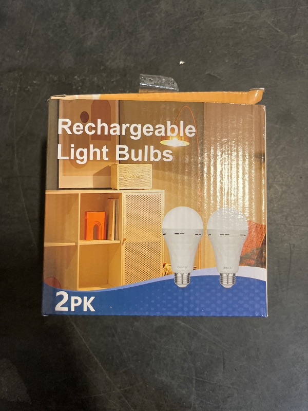 Photo 1 of Ostwiki 2 Pack Rechargeable Emergency Light Bulbs,Battery Operated Light Bulb for Power Outage Hurricane Camping 9W E27 3000K Warm 1200mAh Battery Backup Soft Light Bulbs for Lamps,Battery Led Bulb