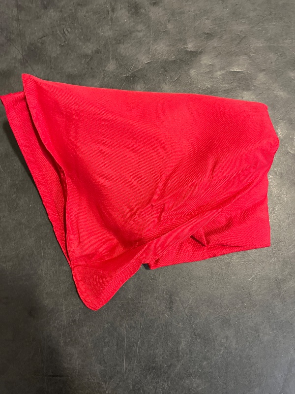 Photo 1 of MEANMOY Red 210 GSM Water & Stain Resistant Round Tablecloth for Circle Table - Solid Small 48 Inch Table Cloth Cover in Wrinkle Free Durable Washable Polyester Fabric for Wedding, Party, Banquet