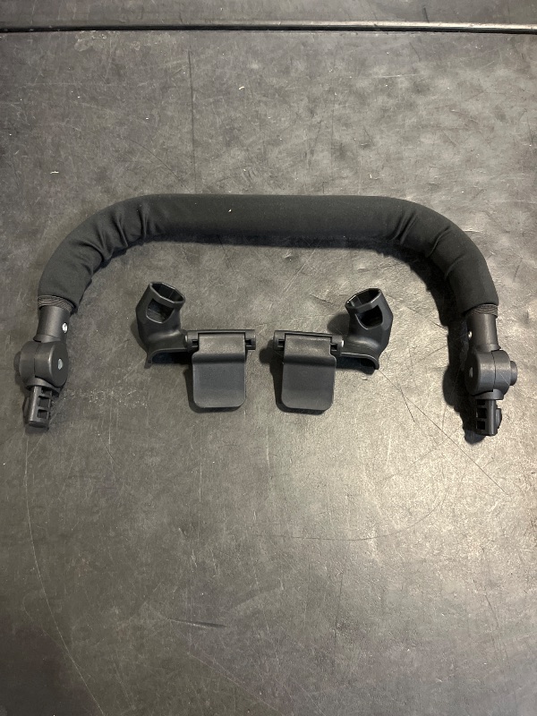 Photo 1 of Angle Baby Stroller Bumper Bar for Comfortable Grip, Universal Stroller Armrest with Silicone Handle