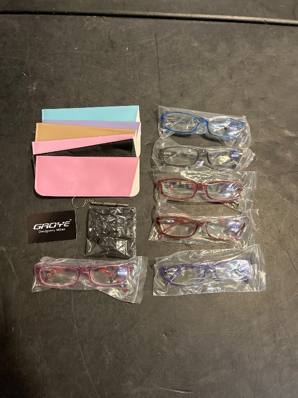 Photo 1 of Gaoye Reading Glasses for Women, 6 pack Fashion Readers for Women Men Spring Hinge Eye Glasses, Blue Light Reading Glasses