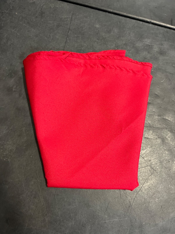 Photo 1 of MEANMOY Red 210 GSM Water & Stain Resistant Round Tablecloth for Circle Table - Solid Small 48 Inch Table Cloth Cover in Wrinkle Free Durable Washable Polyester Fabric for Wedding, Party, Banquet