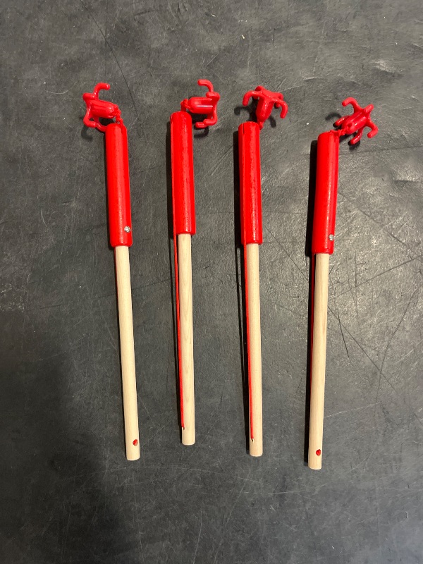 Photo 1 of Juinipe 4 Pieces Magnetic Fishing Poles Wooden Magnet Fishing Rods Magnetic Fishing Games for Wooden Magnetic Fishing Games for Kindergarten Preschool Boys Girls