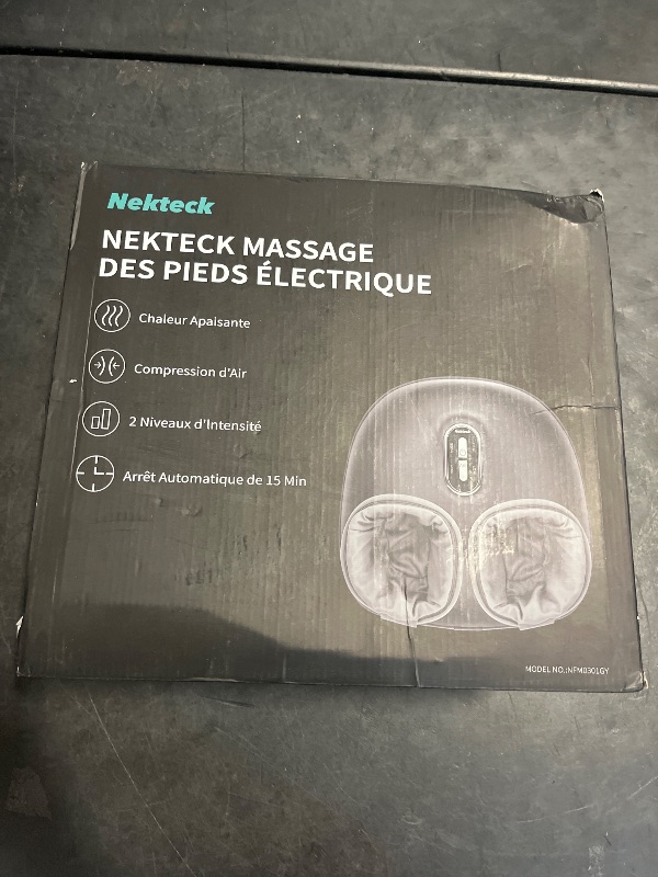 Photo 1 of Nekteck Shiatsu Foot Massager Machine with Soothing Heat, Deep Kneading Therapy, Air Compression, Improve Blood Circulation and Foot Wellness,Relax for Home or Office Use(Gray)
