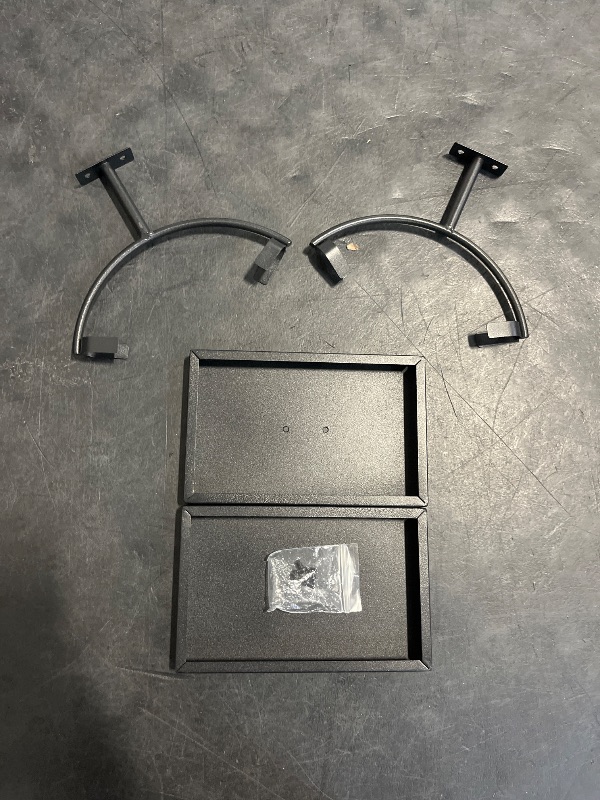Photo 1 of Marsui 2 Pcs Metal Rock Display Stand Crystal Holders Black One Arm Two Prong Display Easel Holder for Slab Slice Fossil Flat Minerals and Crystals