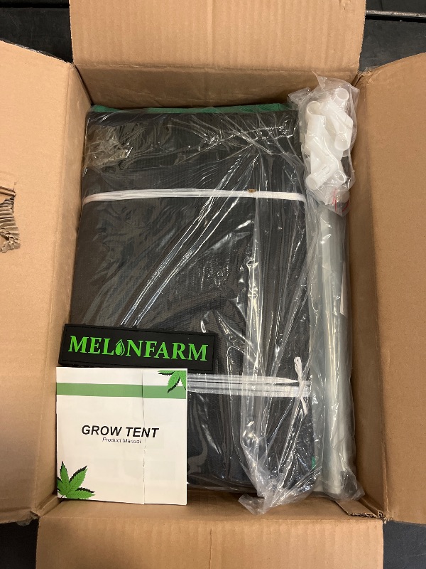 Photo 1 of MELONFARM 2x2 Grow Tent, 24"x24"x48'' High Reflective 600D Diamond Mylar Canvas with Observation Window and Floor Tray for Hydroponic Indoor Plant Growing