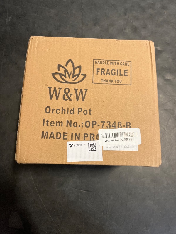 Photo 1 of W&W Orchid Pot with Holes and Saucer for Repotting, Blue, 6.5 Inches