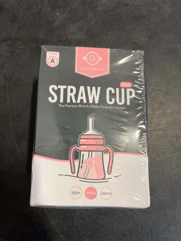 Photo 1 of GROSMIMI Spill Proof no Spill Magic Sippy Cup with Straw with Handle for Baby and Toddlers, Customizable, PPSU, BPA Free 6 oz (Pink)