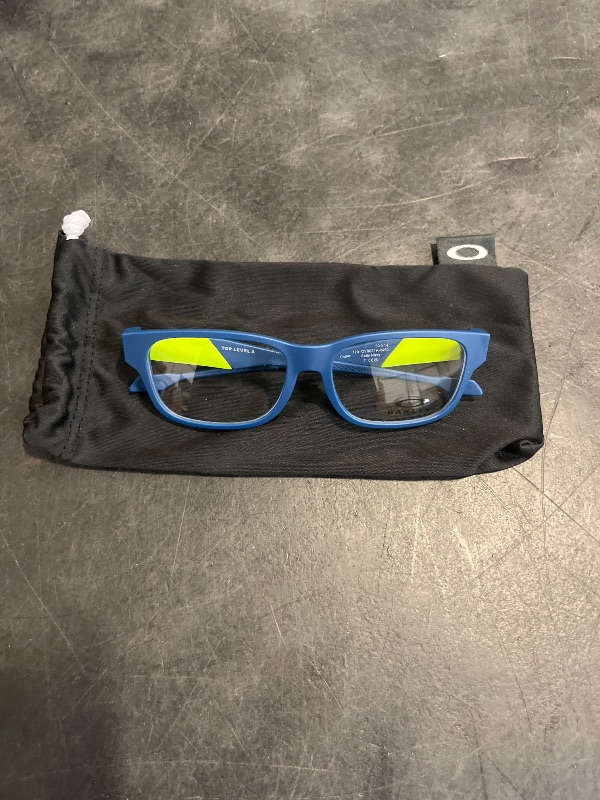 Photo 1 of Oakley Youth OY8021A Top Level Low Bridge Fit Square Prescription Eyewear Frames, Satin Navy/Demo Lens, 50 mm