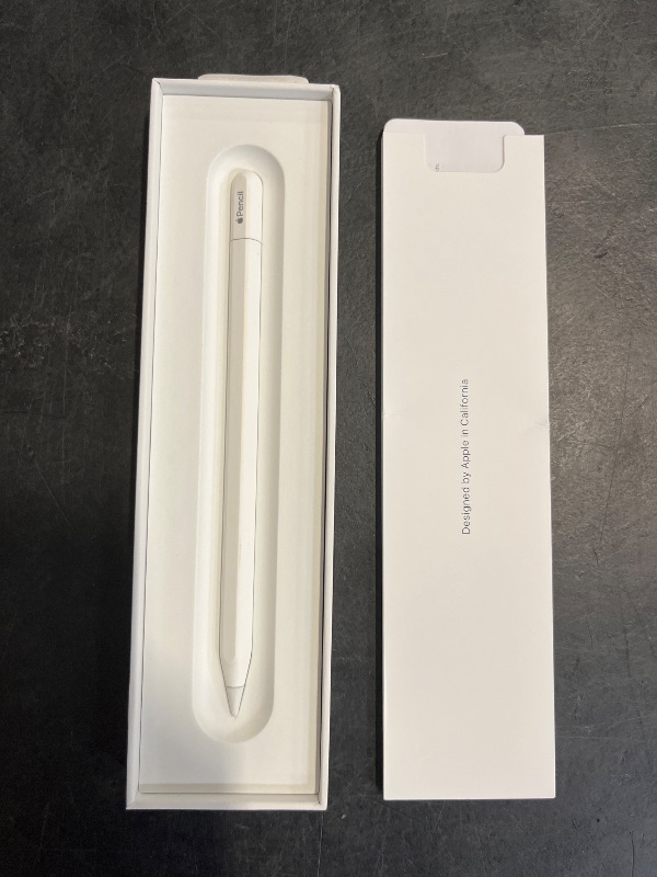 Photo 1 of Apple Pencil (USB-C): Device Compatibility Check Required - Pixel-Perfect Precision, Tilt Sensitivity, Perfect for Note-Taking, Drawing, and Signing Documents. Charges and Pairs with USB-C