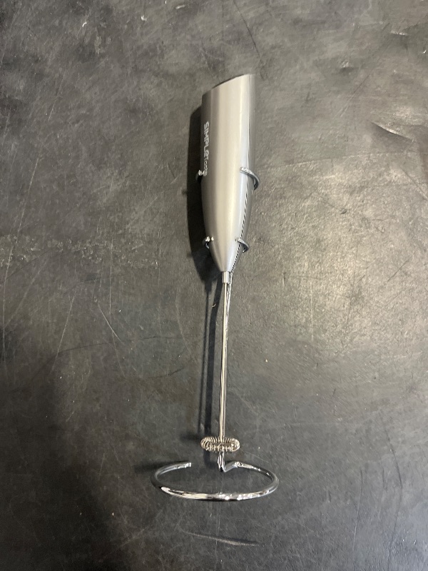 Photo 1 of SIMPLETaste Milk Frother Handheld Battery Operated Electric Foam Maker, Drink Mixer with Stainless Steel Whisk and Stand for Cappuccino, Bulletproof Coffee, Latte