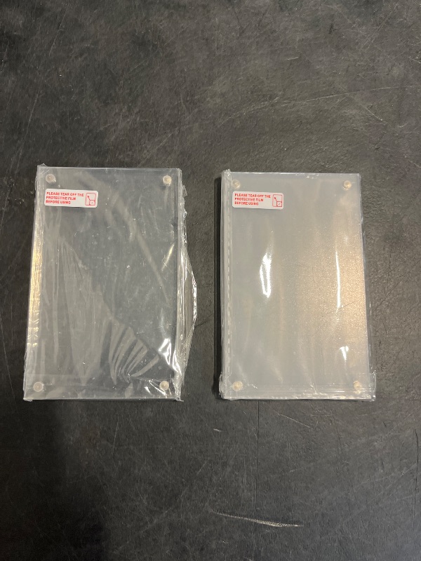 Photo 1 of Acrylic Card Frame, Magnetic Trading Card Display Frames Desktop Display - 2 Sets Clear